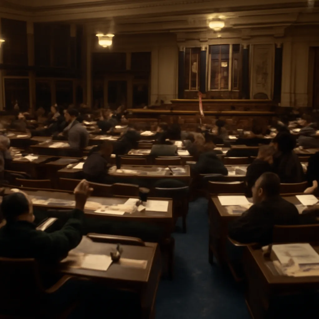 Wide view of the U.S. Capitol with the House chamber in session during legislative proceedings in December 1998, showing rows of desks and lawmakers (faces not identifiable).